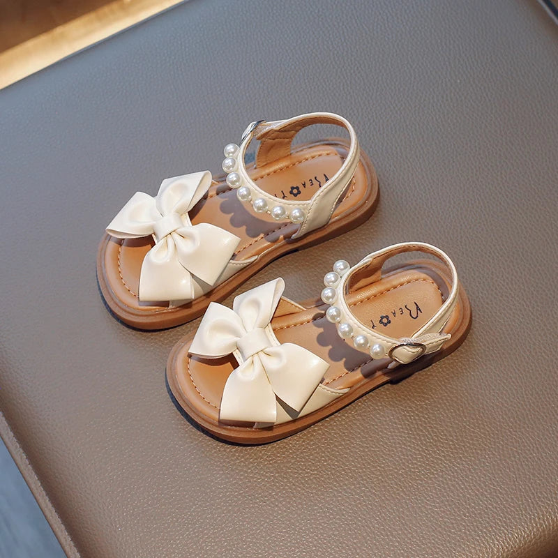 Pearl Bow Girl's Sandals