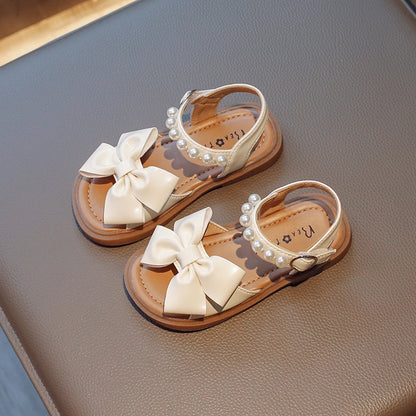 Pearl Bow Girl's Sandals