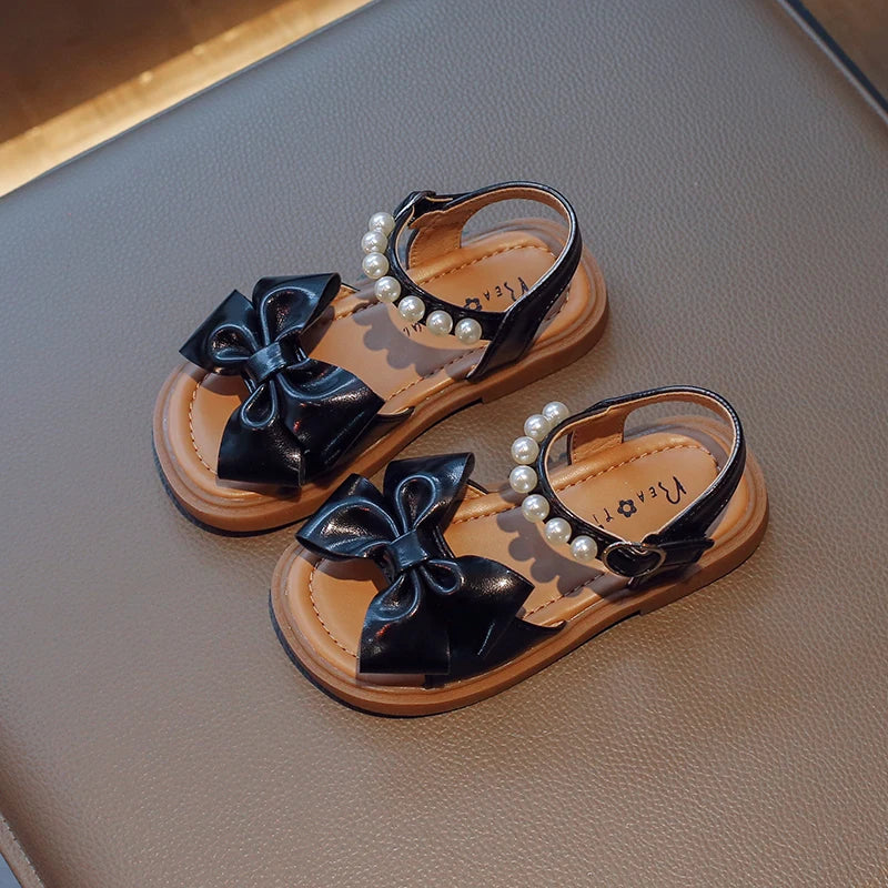 Pearl Bow Girl's Sandals