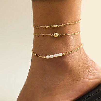 Pearl Chain Pendant Anklet