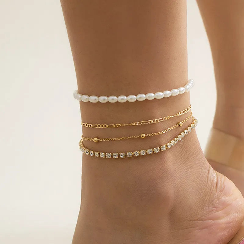 Pearl Chain Pendant Anklet