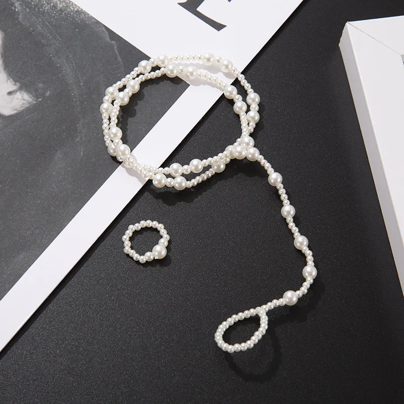 Pearl Chain Pendant Anklet