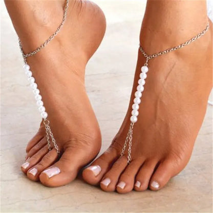 Pearl Chain Pendant Anklet