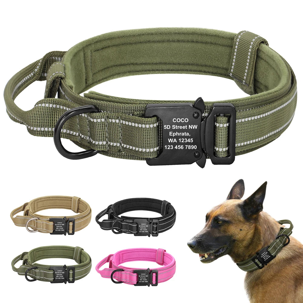 Personalized Adjustable Tactical Military Dog Collar