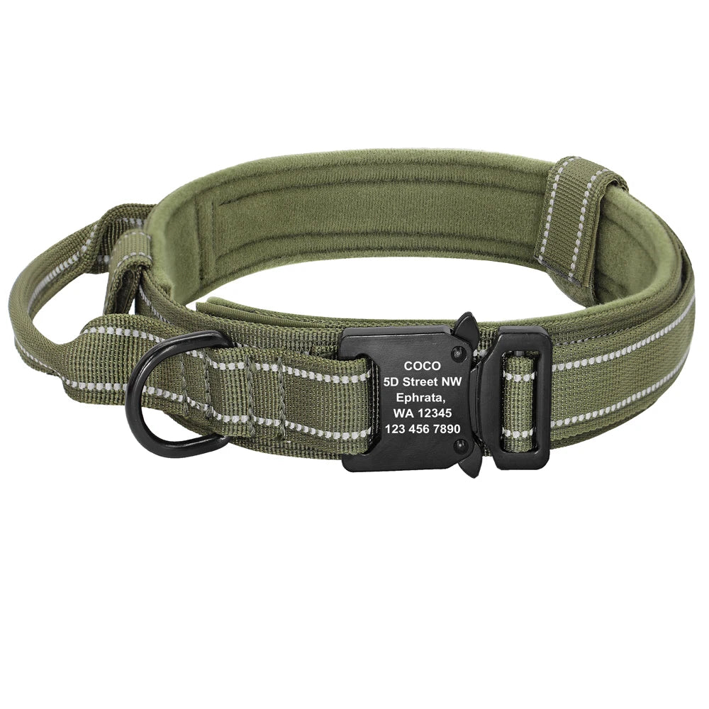 Personalized Adjustable Tactical Military Dog Collar