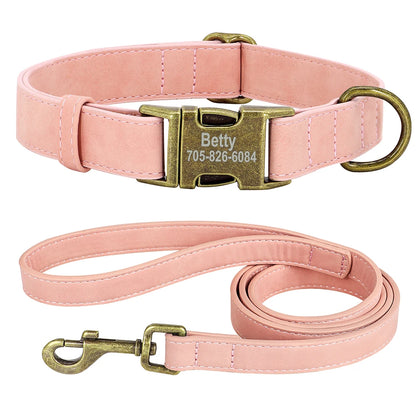 Personalized PU Leather Dog Buckle Collar