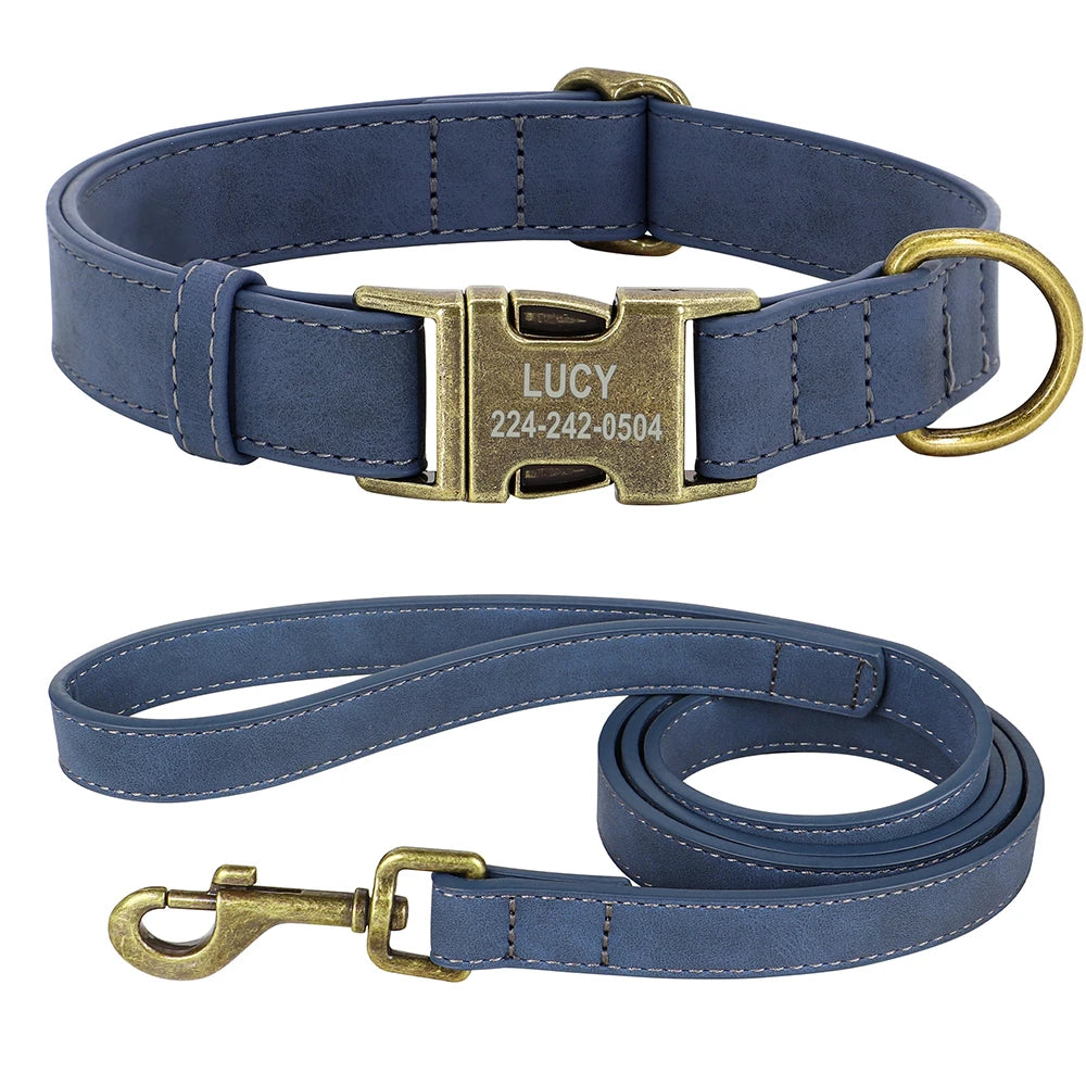 Personalized PU Leather Dog Buckle Collar