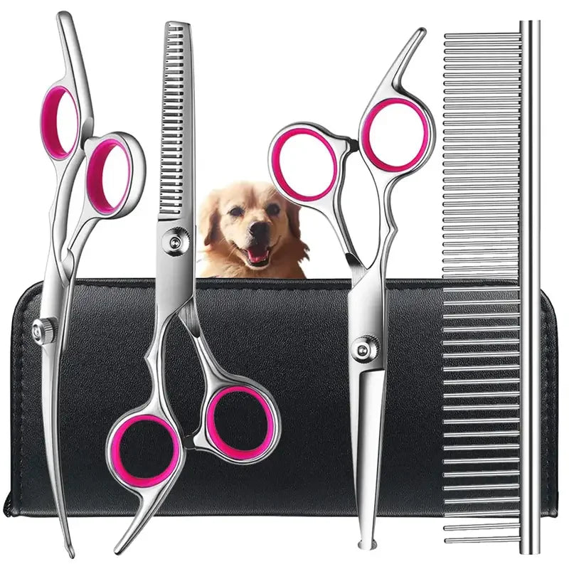 Pet Ambidextrous Stainless Steel Hair Cutting Scissors Kit