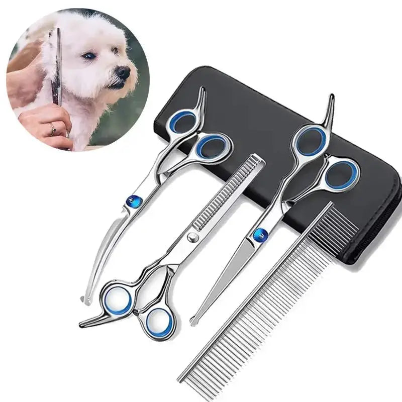 Pet Ambidextrous Stainless Steel Hair Cutting Scissors Kit