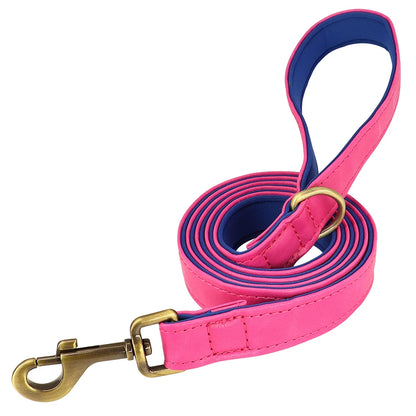 Pet Free Engraved Soft Padded Leather Collar