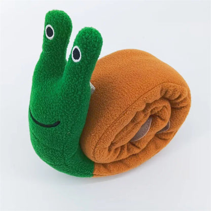 Pet Interactive Puzzle Feeder Sniffing Snail Plush Toy