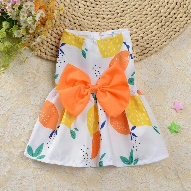 Pet Printed Bow Skirts - Designer Dog Apparel