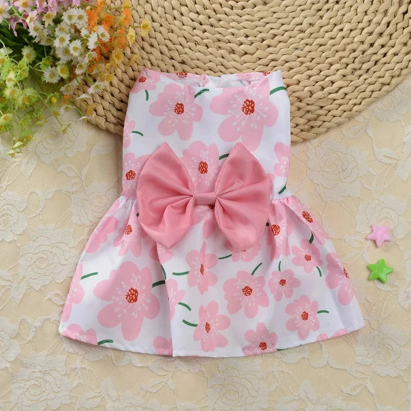 Pet Printed Bow Skirts - Designer Dog Apparel