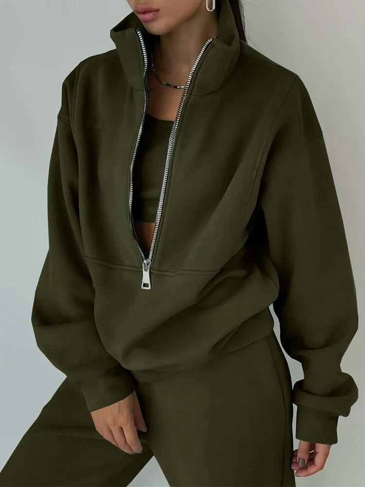 Pink Fleece Winter Tracksuit for Women