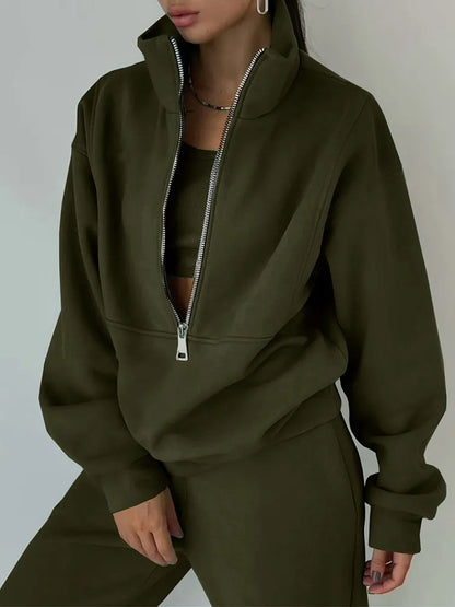 Pink Fleece Winter Tracksuit for Women