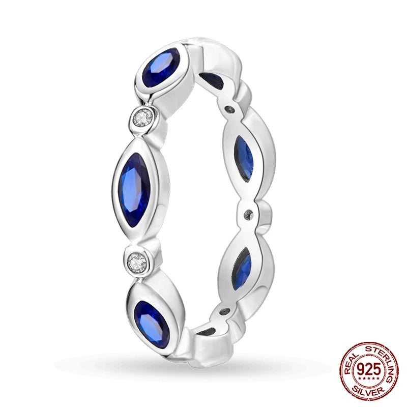 Pink Heart Crown Star Zircon 925 Silver Rings