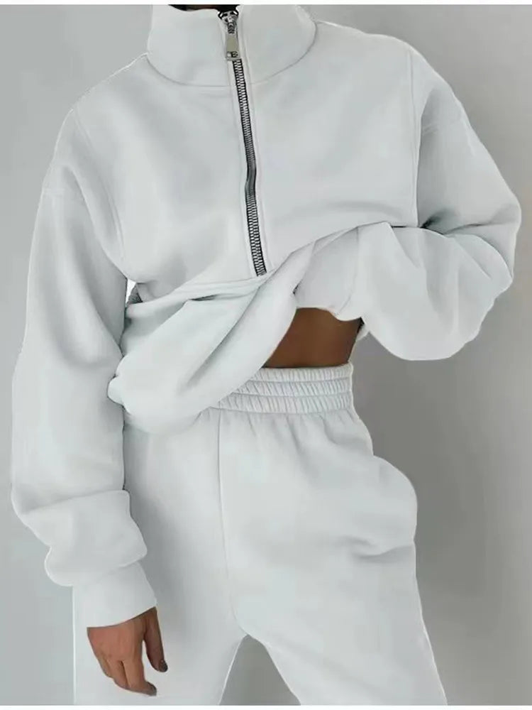 Pink Fleece Winter Tracksuit for Women