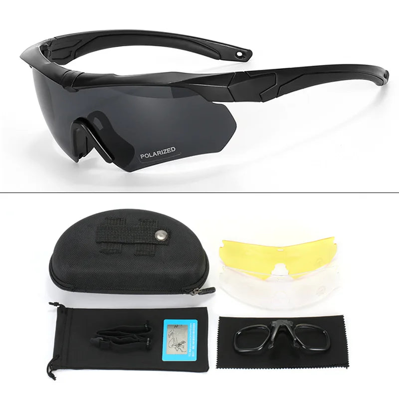 Polarized Tactical Goggles - 3-Lens Set Windproof Dustproof
