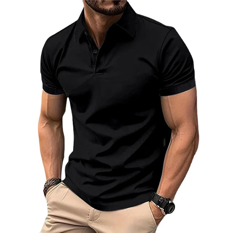 Solid Color Polo Shirt Summer
