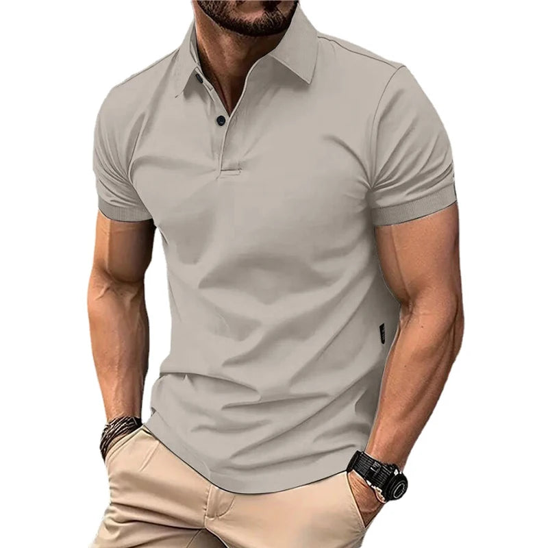 Solid Color Polo Shirt Summer

