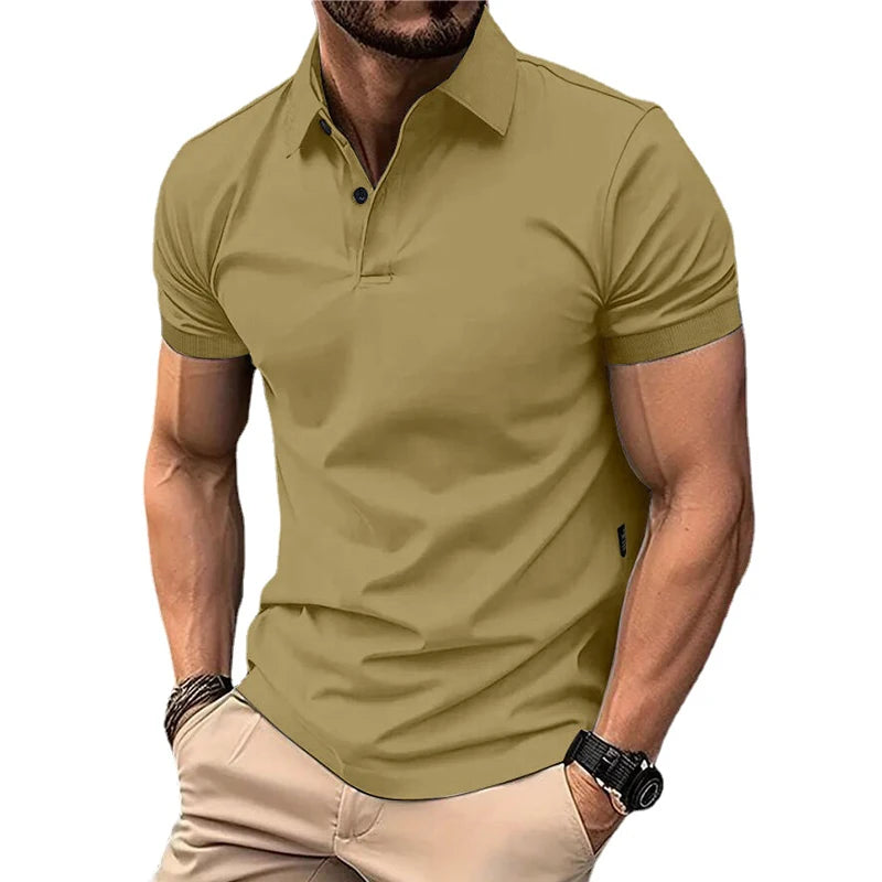 Solid Color Polo Shirt Summer
