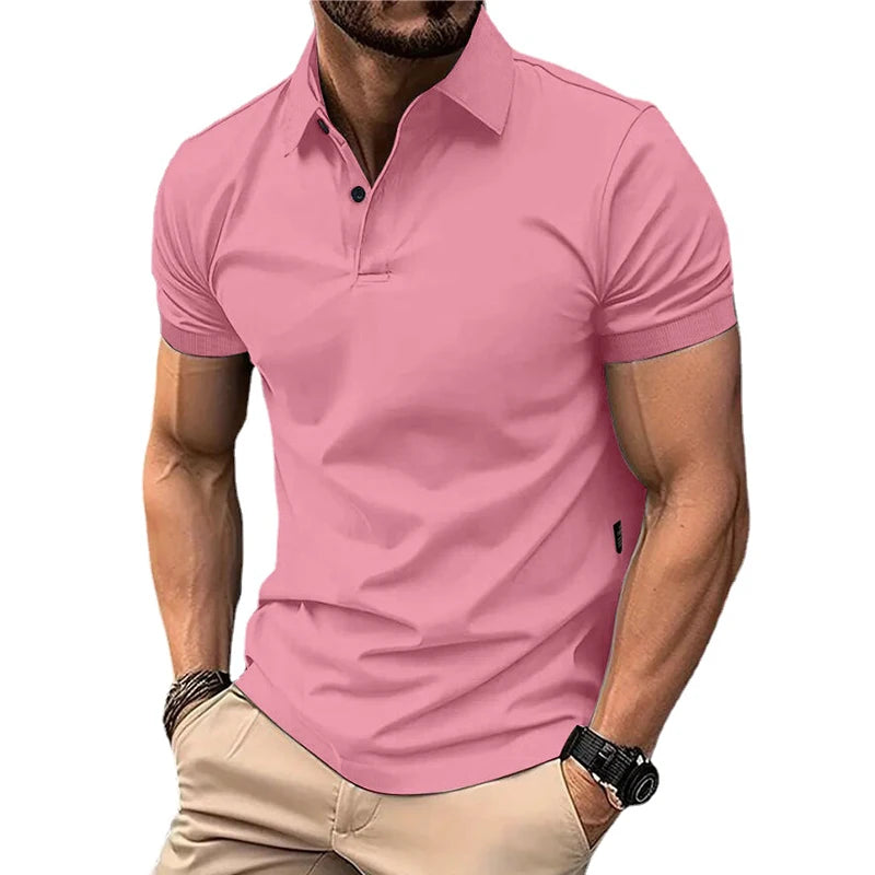 Solid Color Polo Shirt Summer
