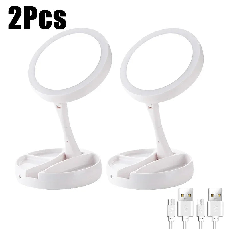 Portable 10X Magnification Double Sided Makeup Mirror