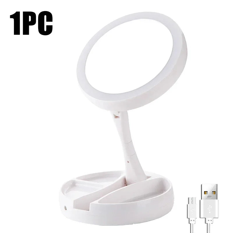 Portable 10X Magnification Double Sided Makeup Mirror