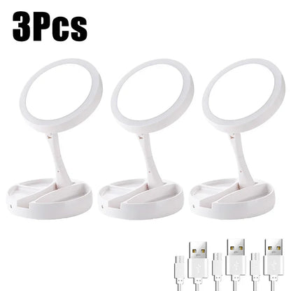 Portable 10X Magnification Double Sided Makeup Mirror