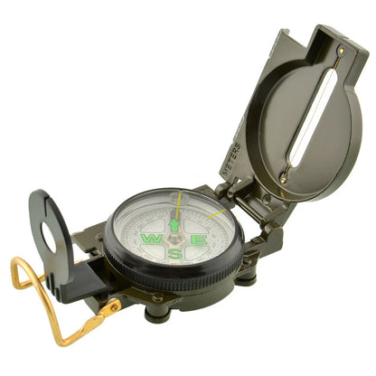 Portable Military Compass - Folding Army Green for Outdoor Navigation