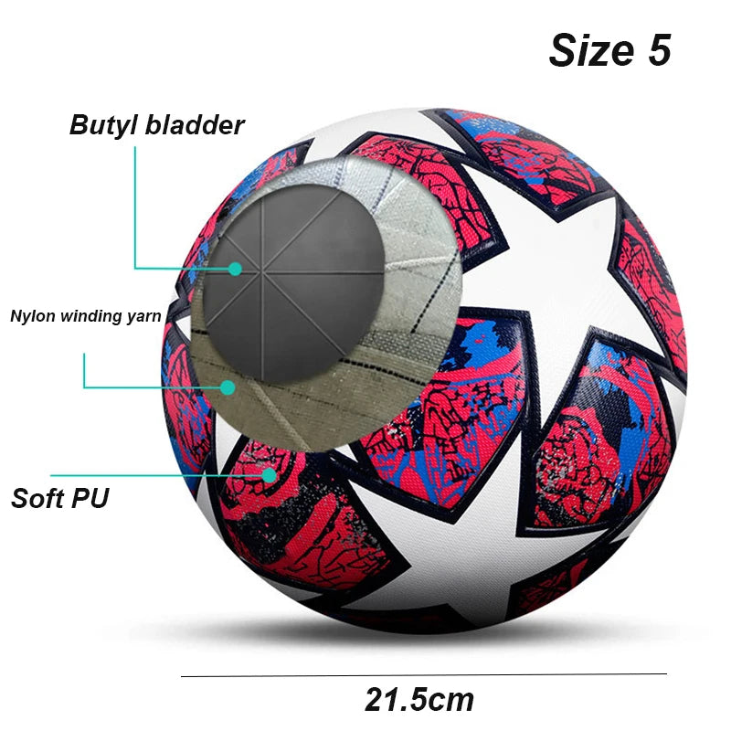 Professional Size 5 Red PU Soccer Balls