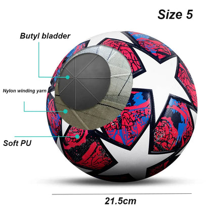 Professional Size 5 Red PU Soccer Balls