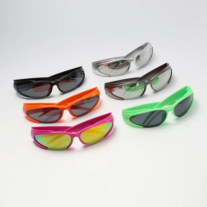 Protective Colorful Cycling Y2K Silver Sunglasses