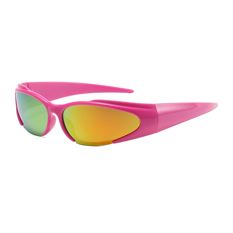 Protective Colorful Cycling Y2K Silver Sunglasses