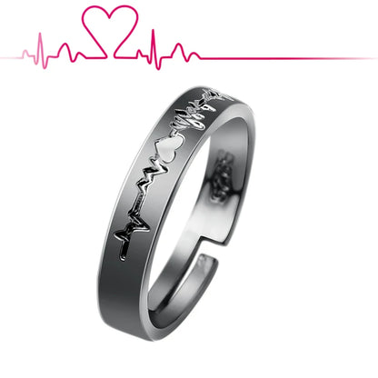 Punk Heart ECG Romantic Couple Rings