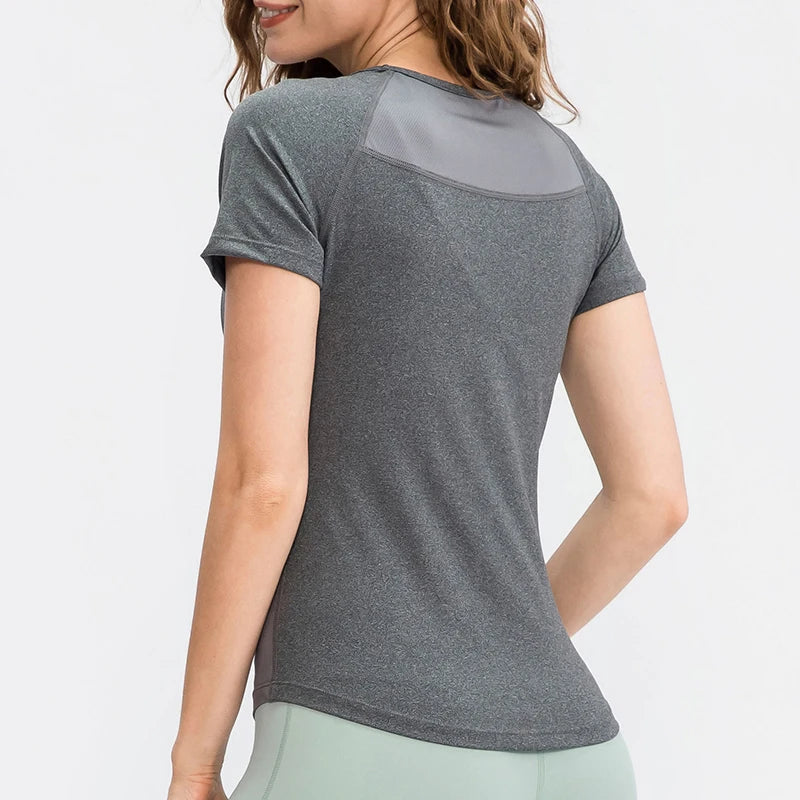 Quick-Dry Short Sleeve Yoga Top for Women
