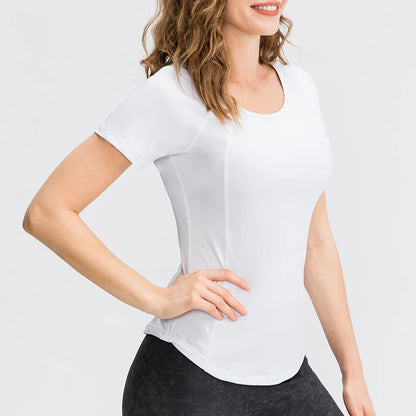 Quick-Dry Short Sleeve Yoga Top for Women