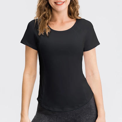 Quick-Dry Short Sleeve Yoga Top for Women