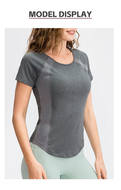 Quick-Dry Short Sleeve Yoga Top for Women
