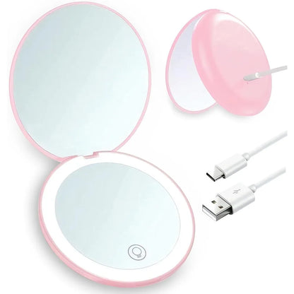 Rechargeable 10X Magnifying Portable Makeup Vanity Mirror