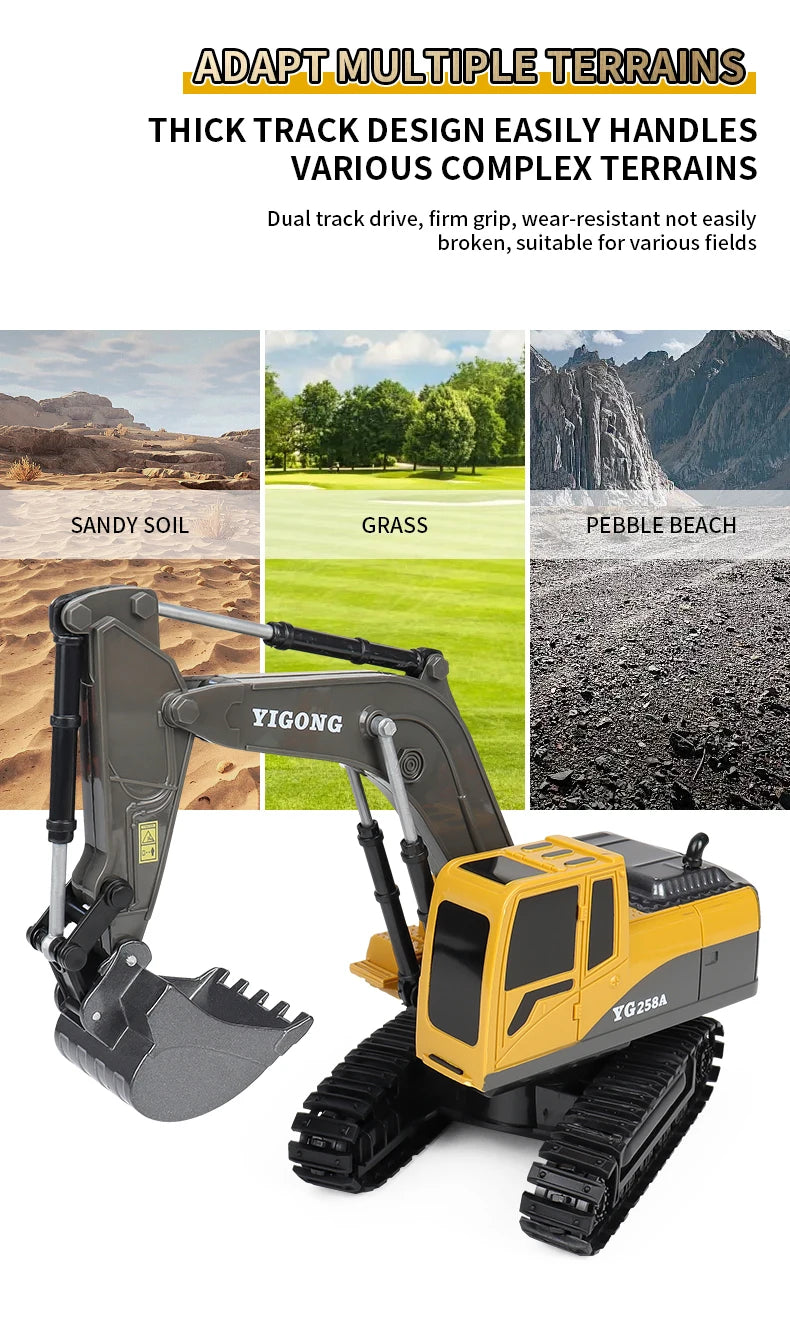 Light and Sound Remote Control Excavator Toy