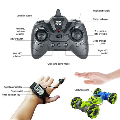 Remote Control Gesture Sensor Watch RC Stunt Twist Car