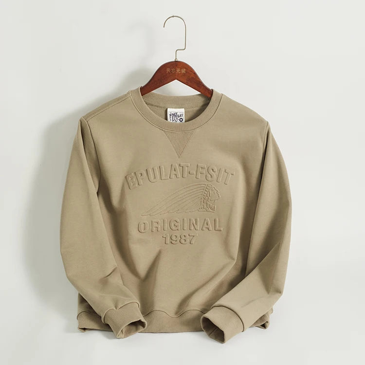 Autumn Winter Retro 3D Letter Sweatshirt
