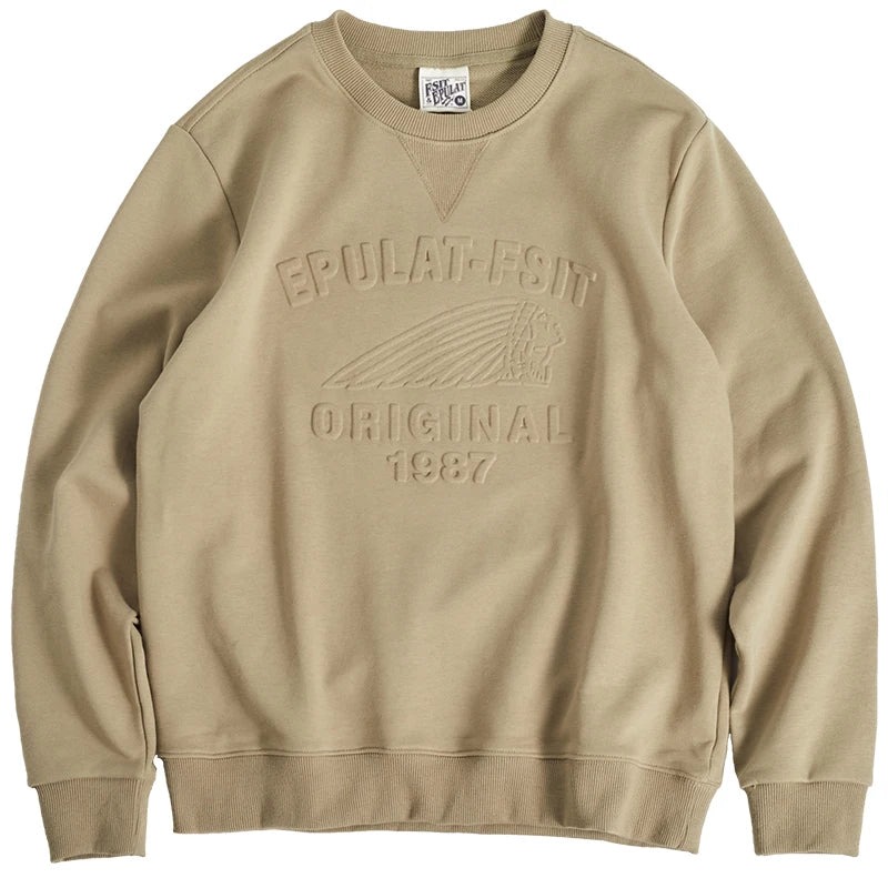 Autumn Winter Retro 3D Letter Sweatshirt
