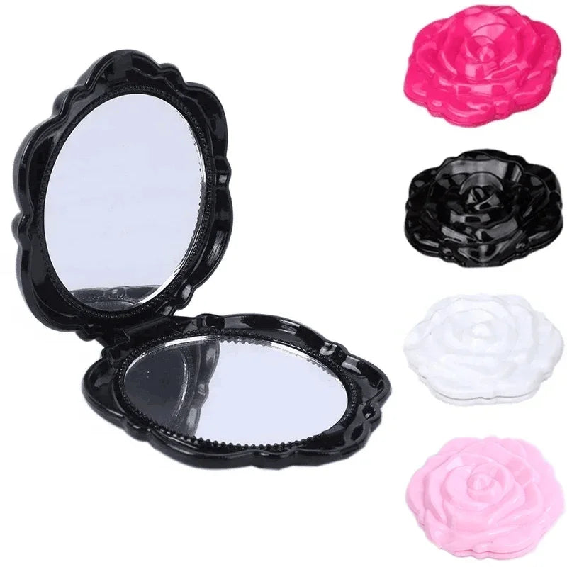 Retro Flower Double Sided Compact Mirror For Purse