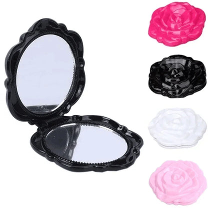 Retro Flower Double Sided Compact Mirror For Purse