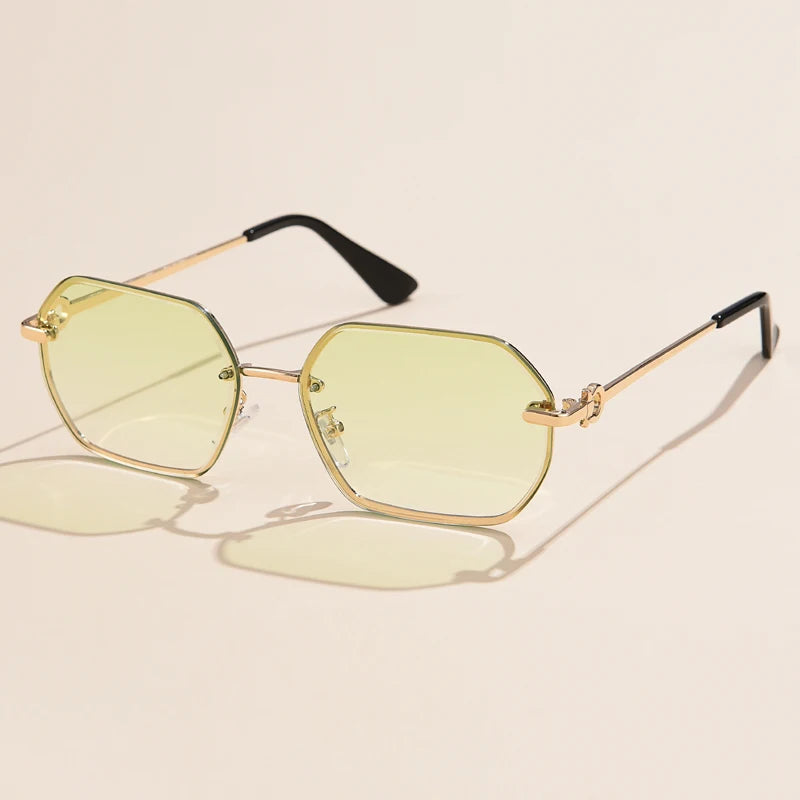 Retro Metal Polygon UV400 Protection Sunglasses