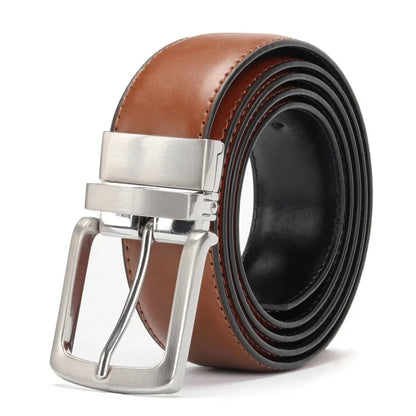 Reversible Men's Leather Belt for Jeans