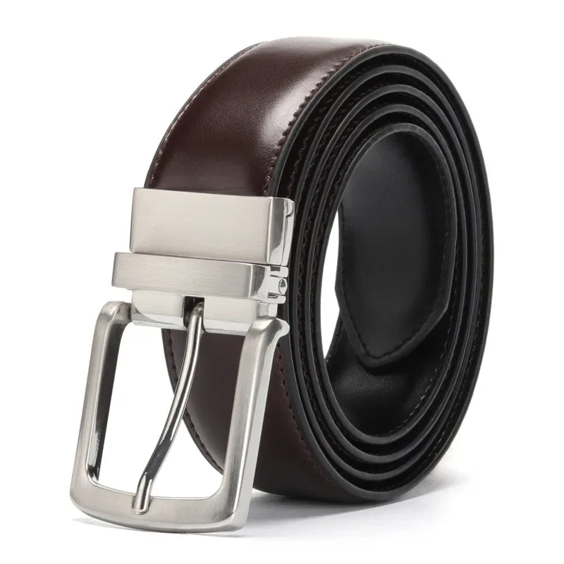 Reversible Men's Leather Belt for Jeans