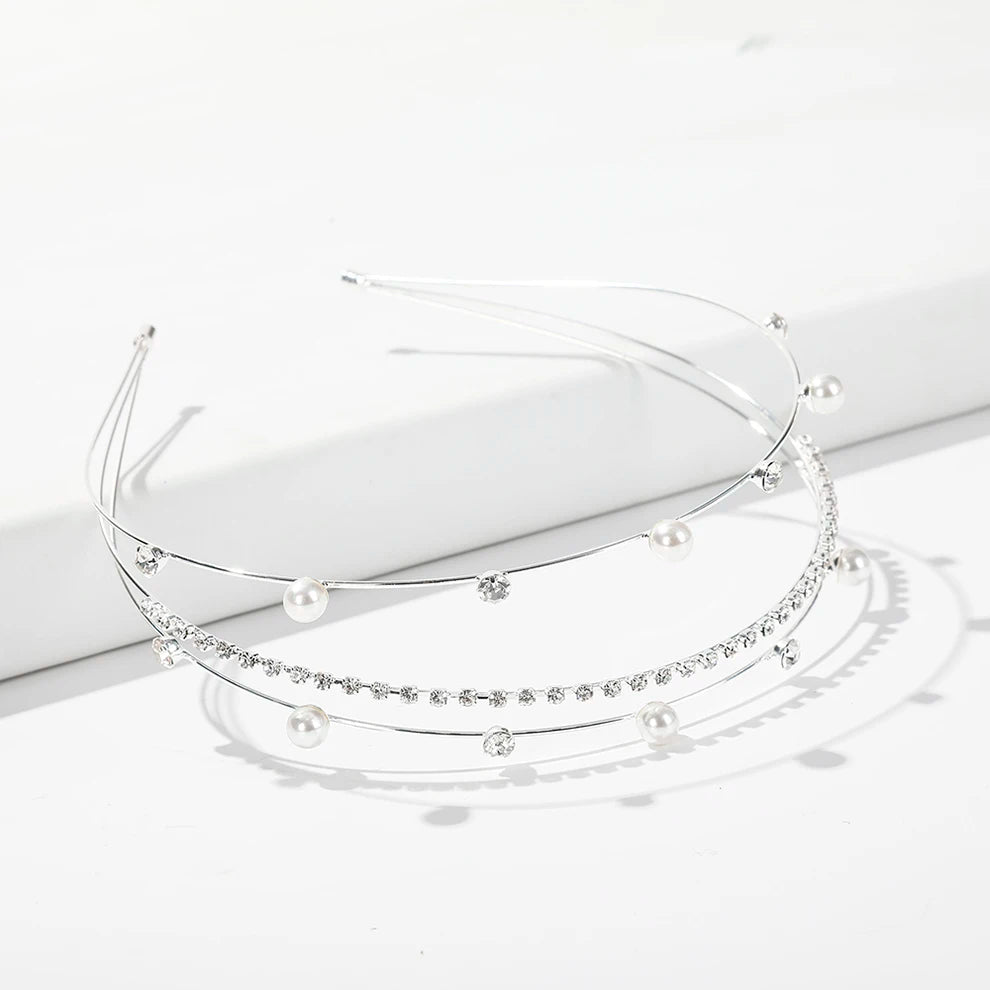 Rhinestone Pearl Metal Hairband